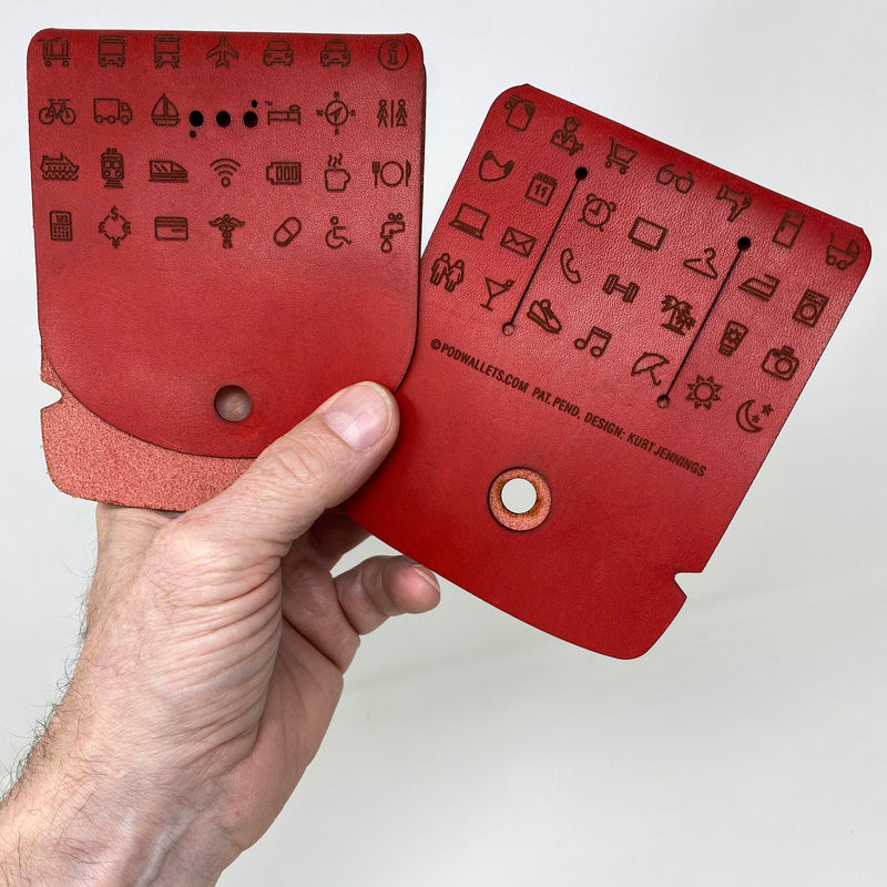 Passport Folder for V-Notch Models - Travel Icons - PodWallets.com Kurt Jennings